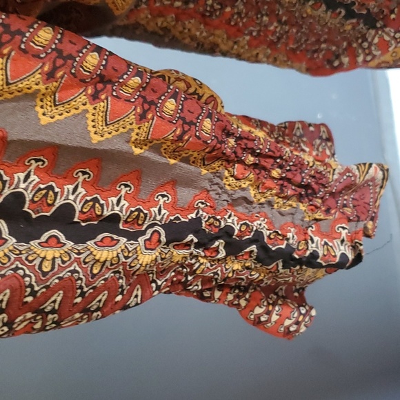 Vtg due per due brown vneck silk maxi dress size 16 - Picture 11 of 16